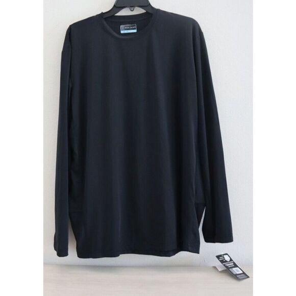 Pga Tour Men's Sz L Caviar Black Mixed-Media Sun-Protection L/S Golf Shirt $58 - Picture 1 of 5